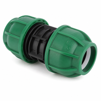 Raccord de compression double extrémité en PP R1001 pour irrigation agricole, PN12.5, connecteur de tuyau HDPE 20-110mm pour alimentation en eau
