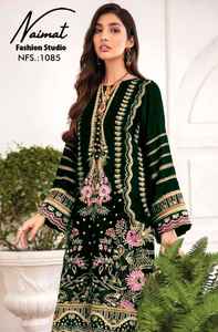 Traje de Salwar de secuencia de bordado de terciopelo suave de último diseñador de Fabzone - Product Image 4