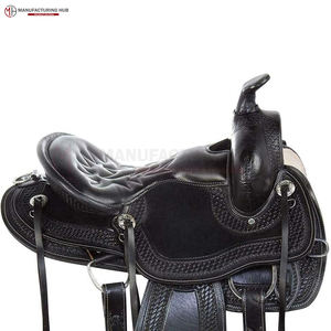 Selle de cheval en cuir occidental de haute qualité, robuste, avec arçon en bois et ensemble de harnais, logo personnalisé - Product Image 6