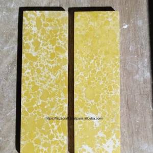 Escamas de mango de cuchillo de piedra reconstituida pulida, con diseño de cuerno de vaca y cuerno de búfalo, artesanía natural, ecológicas, elegantes y con efecto perla único - Product Image 6