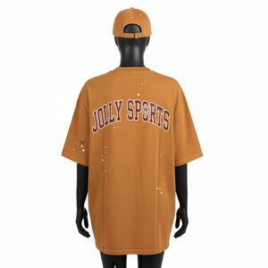 T-shirt oversize vintage pour femme, jersey lourd, tons terre, logo appliqué délavé, t-shirt oversize 100% coton pour femme - Product Image 2