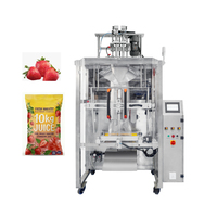 Machine VFFS entièrement automatique personnalisable de 10 L pour jus de fraise avec double tête de remplissage et scellage arrière VFFS