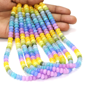 Perles Rondelles en Quartz Arc-en-ciel Multicolores Grade AAA (7-8mm) 15 Pouces/brin pour la Fabrication de Bijoux - Product Image 3