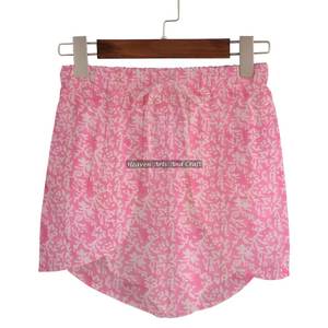 Shorts enveloppants à imprimé floral en coton pur imprimé à la main Shorts enveloppants en coton pur faits à la main Vêtements de nuit Vêtements d'été - Product Image 2