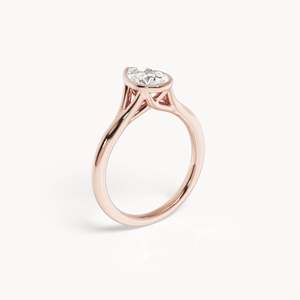 14k Gold Labor-Gezüchteter Diamantring Fassung-Set Tropfenförmiger Verlobungsring - Product Image 3