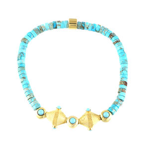 Wholesale Price Gold-Plated Turquoise <b>Bracelets</b> for <b>Women</b> Trendy Wedding Anniversary & Party Gift - Product Image 1
