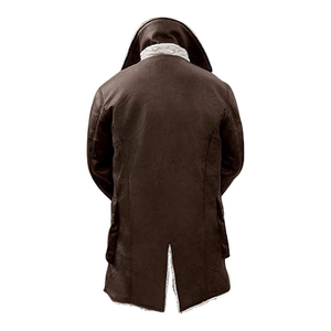 Invierno transpirable a prueba de viento piel de oveja Real abrigo de piel de oveja acabado de cuero estilo motorista Cierre de botón chaqueta térmica cálida para hombres - Product Image 2