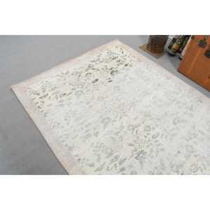 Tapis turc 4,7 x 8,5 pieds, tapis, tapis blanc à pois en laine - Product Image 5