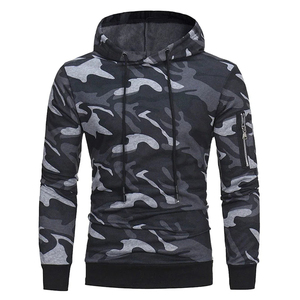 Sweat-shirts à capuche pour hommes de haute qualité, camouflage, tissu léger, logo personnalisé, streetwear, sweat-shirts à capuche unis, 100% coton molleton - Product Image 1