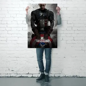 Affiche Captain America Marvel, design moderne, art mural sur toile - Product Image 2
