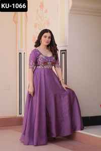 Indian andPakistani Style Traditional Wear Long Anarkali Gowns with Beads Embroidered Work Ethnic Wear Salwar Kameez <b>Suit</b> - Product Image 6