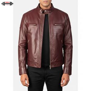 Manches longues OEM ODM 2025 Haute qualité Vente en gros Dernier design Veste en cuir pour homme Veste de course Bomber personnalisée - Product Image 1