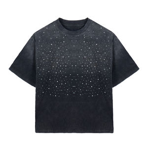 Vente en gros Été Vintage 100% Coton Respirant T-Shirt Streetwear Acid Wash Regular Fit 240g pour les Femmes - Product Image 1