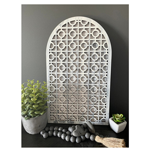 Producto más vendido Panel de madera MDF Diseño de corte por láser Acabado en blanco Tamaño personalizado para el hogar Hotel Decoración de la pared trasera - Product Image 1