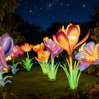Chinesisches Laternenfest Halloween Blumenförmige Seidenlaternen für Lichtshows