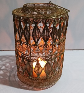 Gold Cylinder Shape Wax Light Hanging <b>Tealight</b> for Christmas Home Decoration Living Room and Table Decor High Quantity in Bulk - Product Image 1
