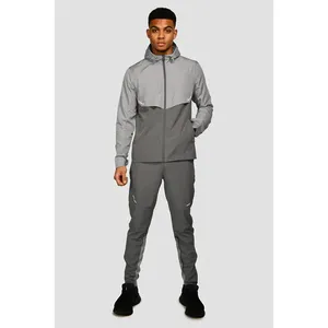 OEM Großhandel Herren Casual Trainings anzug 2-teiliges Reiß verschluss oberteil und Jogger hose Elastic Waist band Herren Wind breaker Trainings anzug