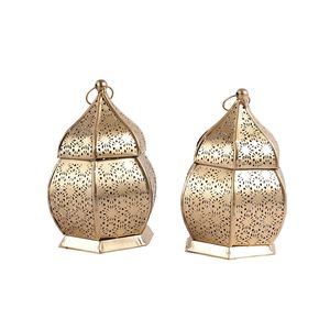 Elegant Ramadan Lantern Metal <b>Indoor</b> Use Moroccan Design <b>Battery</b> Included for Evening <b>Lighting</b> and Cultural Charm - Product Image 1
