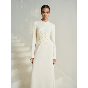 Vestidos de gabardina calientes Mujer Dama Elegante Forma larga Mito Drapeado Vestido largo Tela de buena calidad Ropa de mujer Moda sostenible - Product Image 1