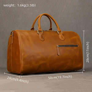 Sac de voyage en cuir Duffle Bag for Mens Unisex Gym Use Duffle Bag Full Leather All Purpose Use - Product Image 3