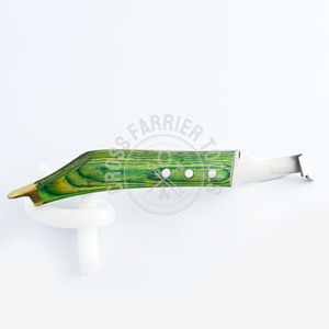Nuevo diseño, herramienta para herrar, cuchillo para pezuña, mango de madera, cuchillo para recortar pezuñas, bordes afilados dobles para caballos, ganado, vaca, animales - Product Image 5