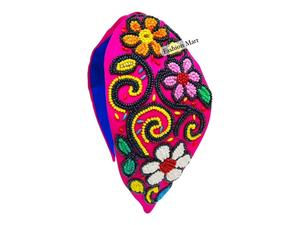 Bandeau de luxe perlé à la main avec broderie tourbillon d'or déclaration accessoire de cheveux de mode pour les femmes - Product Image 2