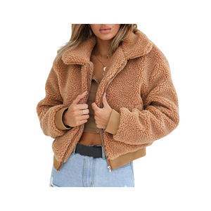 Vestes en polaire sherpa pour femmes de qualité supérieure, vente en gros personnalisée, mode décontractée, vêtements de rue, vêtements chauds d'hiver, vente en gros, vestes en polaire sherpa - Product Image 4