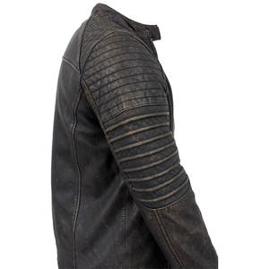 แจ็คเก็ตหนังแท้ทรงปกติแฟชั่นล่าสุด แจ็คเก็ตหนังดีไซน์พรีเมียมคุณภาพสูงสำหรับผู้ชาย - Product Image 5