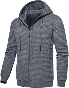 Haute qualité poids lourd fermeture éclair hommes à capuche 100% coton veste Style vêtements d'hiver chaud polaire hommes sweats à capuche - Product Image 1