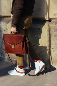 Maletín para portátil de cuero genuino para hombre-Color personalizable de alta calidad y logotipo Regalo de Navidad Marrón-0143 - Product Image 2