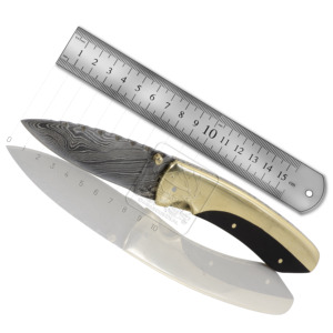 Cuchillo de bolsillo plegable de acero damasco, DD-FK-870, mango de madera, Corazón Púrpura, EDC, táctico de supervivencia para acampada, venta al por mayor - Product Image 5