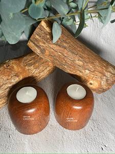 Juego de 2 Portavelas de Madera Rústica Hechos a Mano y Ecológicos para Decoración del Hogar - Product Image 2