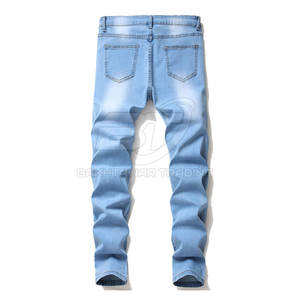 Pantalons en jean pour hommes à prix avantageux, de haute qualité, lavés, décontractés, pantalons en jean pour hommes, couleur unie, best-seller - Product Image 2