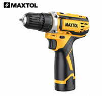 Perceuse électrique sans fil Maxtol D8626 12V, perceuse-visseuse à moteur brossé, mandrin 10 mm, 26 Nm, avec 2 batteries et chargeur