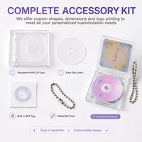 Porte-clés mini CD NFC transparent en acrylique avec logo personnalisé, compatible avec les puces NTAG213 / 215 / 216 / 1K