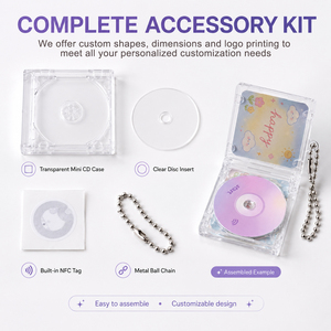 Porte-clés mini <span class=keywords><strong>CD</strong></span> NFC transparent en acrylique avec logo personnalisé, compatible avec les puces NTAG213 / 215 / 216 / 1K - Product Image 3
