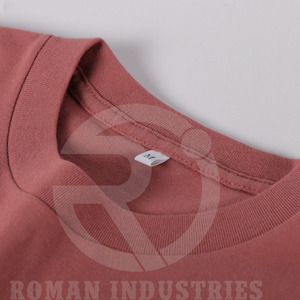 เสื้อยืดคอกลมสีขาวแขนสั้นสีพื้นผ้าฝ้าย230กรัมสำหรับผู้ชายผู้หญิง - Product Image 6