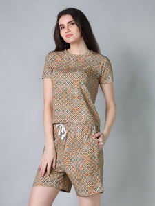 Distribuidor de confianza que vende calidad duradera 100% algodón señoras ropa de dormir de punto media manga dos piezas pijama pantalones cortos conjunto India - Product Image 5