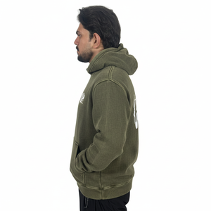 Sweat à capuche pour homme en coton biologique 100% à lavage acide brodé à la mode - Impression personnalisée directement en usine - Product Image 3