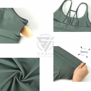 Wholesale Women's <b>Plus</b> <b>Size</b> High Elastic Sports Bra Fitness No Steel <b>Ring</b> Yoga Breathable Gathered Workout Crisscross Straps - Product Image 5