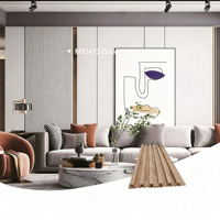 Panneau de grille linéaire en fibre de bois de bambou imperméable pour la décoration murale intérieure des halls d'hôtel et les projets de design