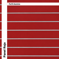 Panel Rojo con Perfil Beige 1200x1200mm, Panel de Exhibición Reforzado con Tablero de Partículas de Alta Densidad y Aluminio