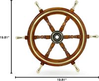 Volant de bateau en bois brun moderne fait main |   Décoration murale nautique antique et vieillie pour la maison |   Anniversaire à la plage côtière