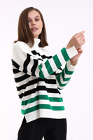 Tunique à col roulé à rayures pour femmes tricots respirants Service OEM personnalisé dos long nouvelle mode pull chaud de haute qualité