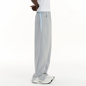 Conceptions OEM pantalons vintage pour hommes en <span class=keywords><strong>polaire</strong></span> de taille moyenne tricotés avec cordon de serrage plissé sur le devant et décontractés pour la course à pied - Product Image 3