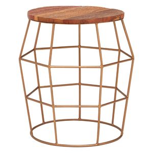 Modern Customized Round Wooden Top Gold Plated Side Table For Hotel Home Living Room Restaurant in <b>Low</b> Price - Product Image 1