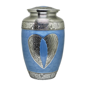 โกศเผาศพสไตล์ยุโรปสีน้ำเงิน ลายหัวใจสีเงิน ขนาด 10 นิ้ว คุณภาพพรีเมียม เป็นมิตรกับสิ่งแวดล้อม ทนทาน ความจุ 220 คิวบิกอินช์ - Product Image 6