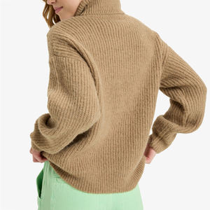 High Quality Women Mockneck <b>Long</b> <b>Sweatshirt</b> 100% Cotton Eco-Friendly Lightweight Breathable Casual Mockneck <b>Sweatshirt</b> - Product Image 4