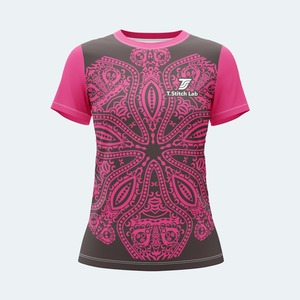 Camiseta Nueva con Cuello Redondo, Manga Corta, Secado Rápido, Transpirable, Ligera, con Logotipo Personalizado, Diseño Tribal para Mujer - Product Image 1