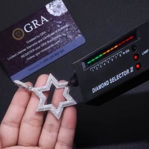 Collar de Lujo con Colgante de Estrella Estilo Hip Hop, Chapado en Oro sobre Plata de Ley 925, con Moissanita VVS, para Hombre y Mujer - Product Image 6